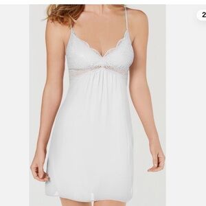 *NWT* INC International Concepts White Lace Chiffon Sleep Chemise